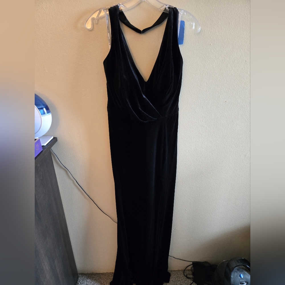 Black Velvet Halter Bridesmaid Dress Never Worn!!!